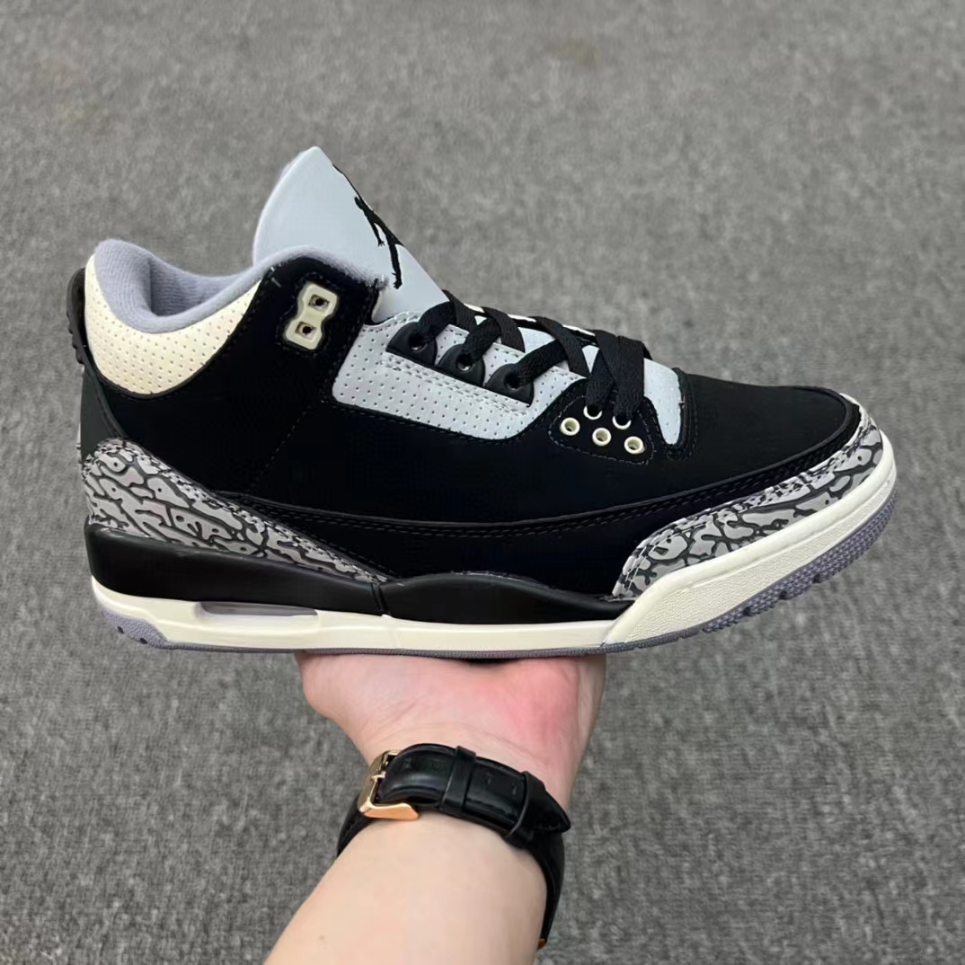 Men's Running weapon Air Jordan 3 Black Shoes 095